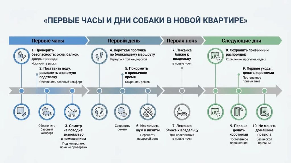 Первые часы и дни с собакой в новой квартире